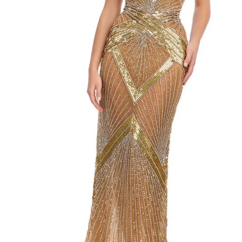 Dazzling Gold Sequin Prom Dress